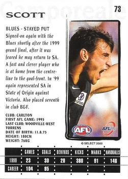 2000 Select AFL Millennium #73 Scott Camporeale Back